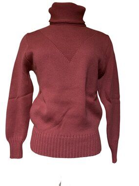 Vtg BOGNER 80s Wool Knit Turtleneck Sweater Ski Snowboard Medium Brick Red NWOT